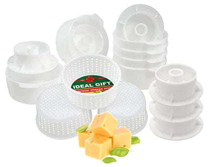 Cheese Making Kit Beginners - 6 pcs Cheese Mold with a Follower Piston + 3 pcs Soft Cheese Molds - Cheese Making Supplies - Moldes Para Queso Fresco Casero - Cream Cheese Form Mold Basket №4