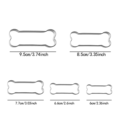Dog Bone Cookie Cutters Biscuit for Kids DIY Lunchbox Bento Box Fruit Vegetable Sandwich Cutters for Children Boys Girls, Pack of 5 - style: D-Dog Bone