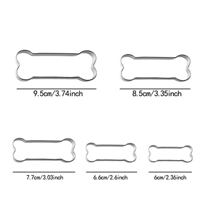 Dog Bone Cookie Cutters Biscuit for Kids DIY Lunchbox Bento Box Fruit Vegetable Sandwich Cutters for Children Boys Girls, Pack of 5 - style: D-Dog Bone