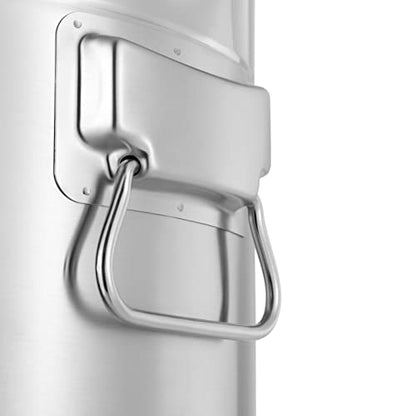 LOYALHEARTDY 28L/7.39Gal Milk Can, 304 Stainless Steel Milk Transport Cans Wine Pail Bucket Tote Jug Pot Oil Liquid Storage Barrel with 2 Handles Milk Container with Lid for Grain Wine Liquid - color: 28l-7.39gal