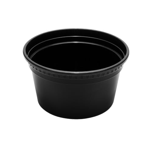 Karat [12oz - 240 ct Black PP Injection Molded Round Deli Containers with Lids (FP-IMDC12-PPB) - color: Black, size: 12oz