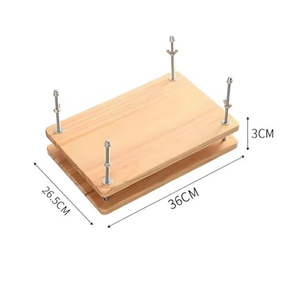 Professional Wooden Book Press with Steel Bolts for Binding and Restoration Cheese Press