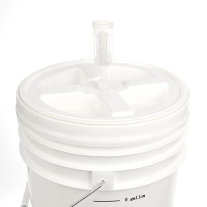 U.S. Solid 6.5 Gallon Fermenter Bucket with Airlock & Spigot | Food-Grade Plastic, BPA-Free | Primary Fermentation Vessel for Beer, Wine, Pickles | Screw-Top Lid - size: 6.5 gallon(1-PACK, Screw Cap)