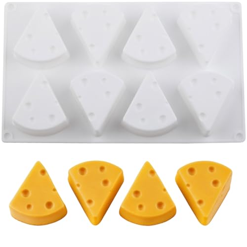 8 Cavity Cheese Shaped Silicone Chocolate Molds | For Candy Chocolate Cake Decoration