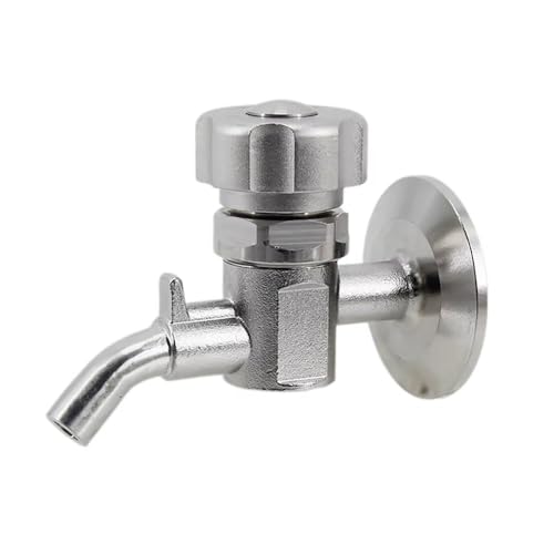 1.5" Triple Clamp Sampling Valve SS304 With Coil Defoamer - Brewing Sanitary Valve for Conical Fermenters, Homebrew Beer Foam Removal(TC50.5mm and coil) - size: TC50.5mm and coil