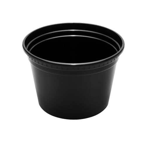 Karat [16oz - 240 ct Black PP Injection Molded Round Deli Containers with Lids (FP-IMDC16-PPB) - color: Black, size: 16oz