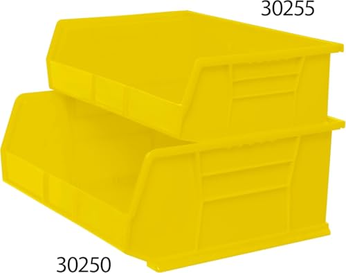 Akro-Mils 30255 AkroBins Plastic Storage Bins, Space-Saving Stackable Bins for Garage, Pantry, Craft Organization, 11" x 16" x 5", Yellow, 6-Pack - color: Yellow