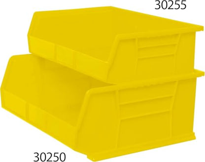 Akro-Mils 30255 AkroBins Plastic Storage Bins, Space-Saving Stackable Bins for Garage, Pantry, Craft Organization, 11" x 16" x 5", Yellow, 6-Pack - color: Yellow
