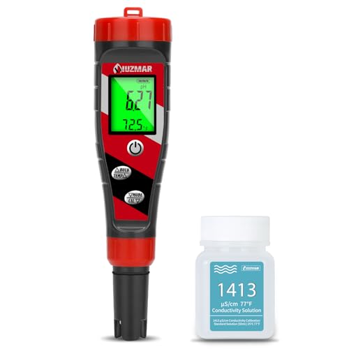 UIUZMAR pH Meter for Water Hydroponics Supplies - pH Up and Down Tester Digital PPM Meter EC Meter Combo for Home Growers – Accurate pH Tester TDS EC Reader for Hydroponics - color: Red