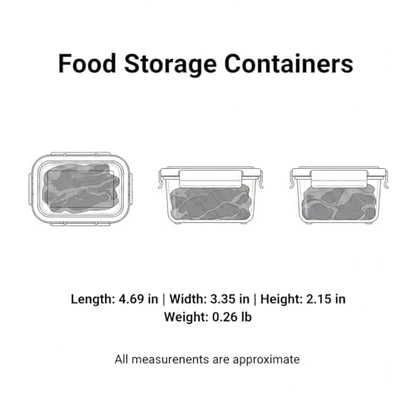 Food Storage Containers with Lids, Stackable PP Plastic Bins for Refrigerator & Pantry Organization, Clear Design for Leftovers and Prep Ingredients - size: 4.69 x 3.35 x 2.15 in