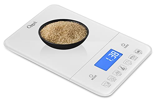 Ozeri Touch III Digital Kitchen Scale with Calorie Counter, 22 lbs (10 kg), White - color: White