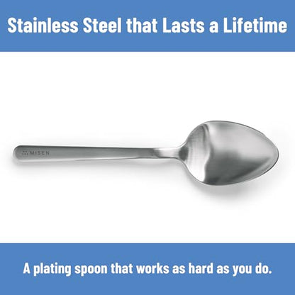 Misen Plating Chef Spoon – Stainless Steel Precision Cooking and Serving Spoon with Tapered Tip for Saucing Basting Drizzling Stirring Scooping and Restaurant Quality Plating at Home - style: Plating Spoon