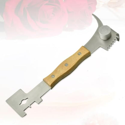 YARNOW Multifunctional Bee Hive Scraper Tool with Wooden Handle and Stainless Steel Blade for Heavy Duty Beekeeping Supplies, Efficiently Scrape Off Beeswax and Harvest Honey