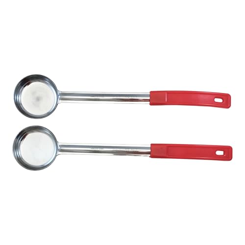 2 oz Solid Stainless Steel Portion Control Ladle Spoon | Commercial-Grade Spoodle for Portioning & Serving - Soups, Sauces & Buffet Service. Color-Coded by Size. Dishwasher Safe. - size: 2 Ounce Solid