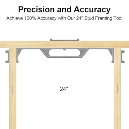 24-Inch Framing Tools, 24″ Framing Stud Layout Tool, Stud Framing Jig for 24 Inch On-Center Precision Wall Stud Framing Spacer Measurement (2-Piece Set) - style: 24 Inch 2-Piece Set