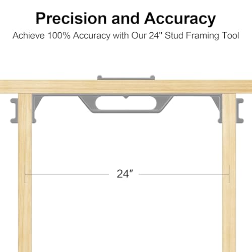 24-Inch Framing Tools, 24″ Framing Stud Layout Tool, Stud Framing Jig for 24 Inch On-Center Precision Wall Stud Framing Spacer Measurement (2-Piece Set) - style: 24 Inch 2-Piece Set