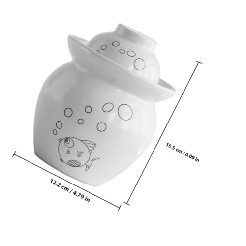 Small Ceramic Kimchi Container Airtight Fermentation Crock Jar for Pickles and Sauerkraut Multipurpose Sealed Pickle Jar with Water Seal Lid Compact Kitchen Storage for Dried Fruit