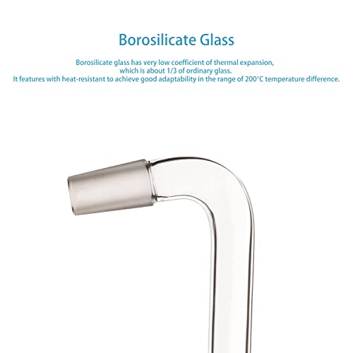 stonylab Glass Distilling Adapter, Borosilicate Glass 75 Degree and 105 Degree Bent Chemistry Adapter with 24/40 Standard Taper Inner Joints, 200 mm Length - size: 24/40 Joint