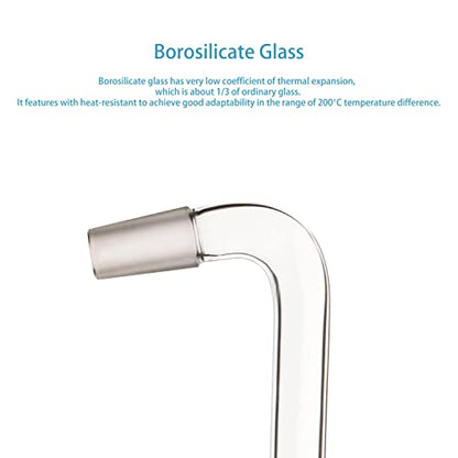 stonylab Glass Distilling Adapter, Borosilicate Glass 75 Degree and 105 Degree Bent Chemistry Adapter with 24/40 Standard Taper Inner Joints, 200 mm Length - size: 24/40 Joint
