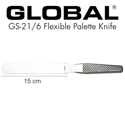 Global 6 inch Straight Spatula, Stainless Steel, GS-21/6 - size: 6-Inch
