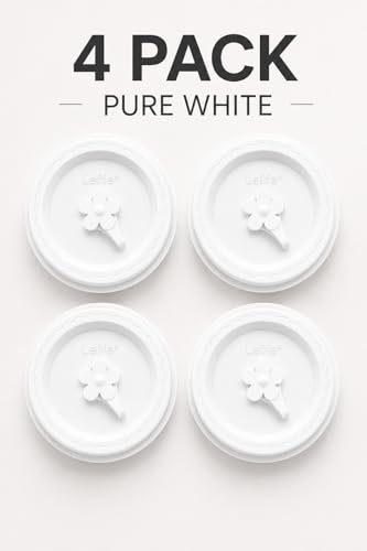 Silicone Mason Jar Lids with Straw Hole for Regular & Wide Mouth Jars | Regular and Wide Mouth Compatible, With Straw Hole, With Stopper - color: white color 4pcs