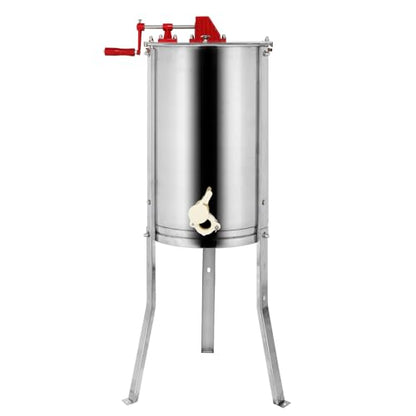 VINGLI 3 Frames Manual Honey Extractor Separator, Food Grade Stainless Steel Honeycomb Spinner Drum Crank By Hand With Adjustable Height Stands, Beekeeping Pro Extraction Apiary Centrifuge Equipment - size: 3 Frames