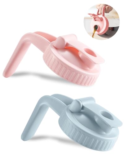 2 Pack Wide Mouth Mason Jar Lids V-Shaped with Handle, Mason Jar Pour Spout with Extended Flip Lid Easy to Open, Airtight Leak Proof and Durable (Jars Not Included) - color: Pink+Blue, size: 2pcs
