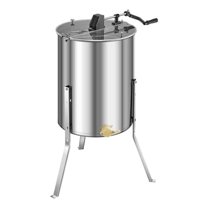 VEVOR Honey Extractor, 4/8 Frame Manual Honey Extractor with Transparent Lid, Stainless Steel Honeycomb Drum Spinner with Height Adjustable Stand, Honeycomb Extraction Equipment for Beekeeping - style: 8 Frame Rack(4 Deep Frames)