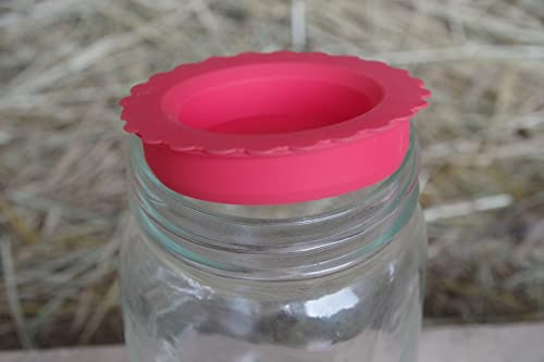 Masun Silicone mason jar lids Made to fit Wide and Regular Mouth mason jar 4 Pack (Red, Blue 4 Pack) - color: Red, Blue 4 Pack