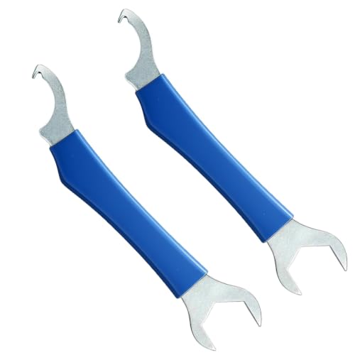 Imaituu Beer Faucet Wrench Dual Head for Keg Coupler & Kegerator Tap, 2 PCS | Zinc-plated steel with rubber grip, for hex nut & beer shank maintenance & installation, essential homebrew kegerator tool