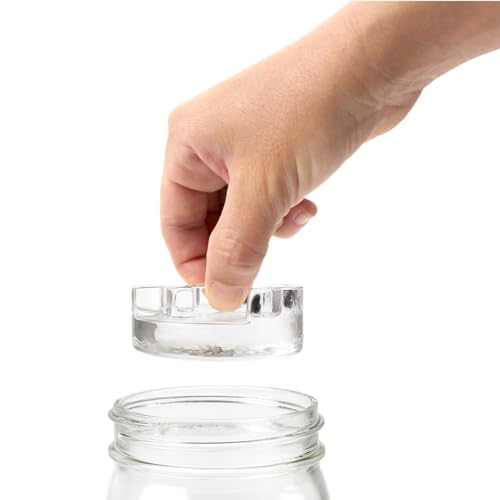 Mason Jar Fermentation Kit | Wide mouth Jar Lacto-Fermentation Pickling Kit |Includes 4 Fermentation Lids, 4 Fermentation Glass Weights, Vegetable Tamper, & Wet Erase Glass Marker
