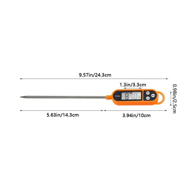 Candy Thermometer Digital Instant Read for Meat Kitchen Cooking Food Oil Deep Fry BBQ Grill Smoker (1, 9.4in-orangev) - size: 9.4in-orangev