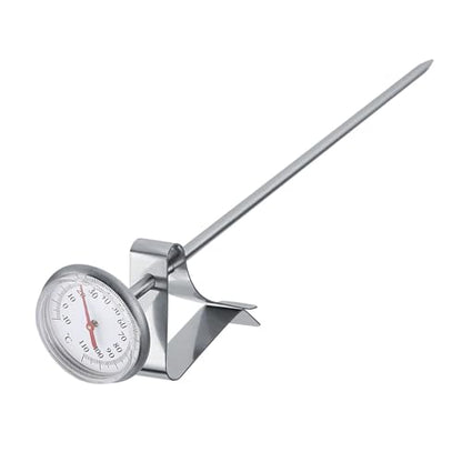 Stainless Steel Milk with Digital Display Clip for Coffee Frothing Latte Steaming and Cheese Making Premium Accessory for Home and Cafe Use