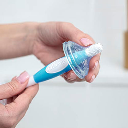 Dr. Brown's Reusable Sponge Baby Bottle Cleaning Brush with Suction Cup Stand, Scrubber and Nipple Cleaner, BPA-Free, Blue, 1-Pack - color: Blue Bottle Brush, size: 1-Pack