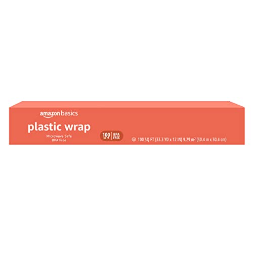 Amazon Basics Plastic Food Wrap,BPA Free,Microwave Safe with Tight Seal,300 Sq Ft,100 Sq Ft Rolls,(Pack of 18) - size: 100 Sq Ft (Pack of 18)