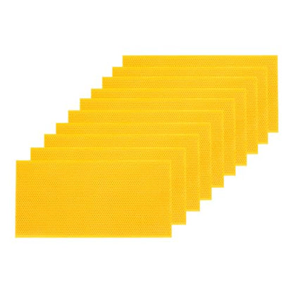 POLLIBEE Beehive Foundation Sheets, Natural Beeswax Coated Foundation Sheets, 8-1/2-Inch Deep Foundation for Beehive Frames (Yellow) - color: Deep-Yellow