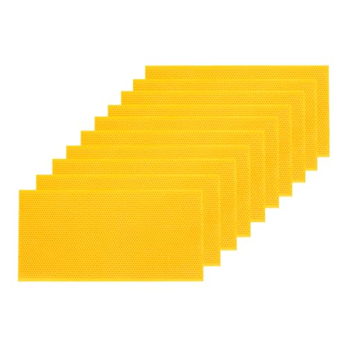 POLLIBEE Beehive Foundation Sheets, Natural Beeswax Coated Foundation Sheets, 8-1/2-Inch Deep Foundation for Beehive Frames (Yellow) - color: Deep-Yellow