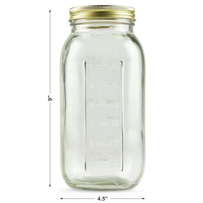 64 oz Mason Jars, Wide Mouth Half Gallon Canning Jars with Lids and Rings, 6-Pack Extra Large Glass Jars for Home Canning and Pantry Storage