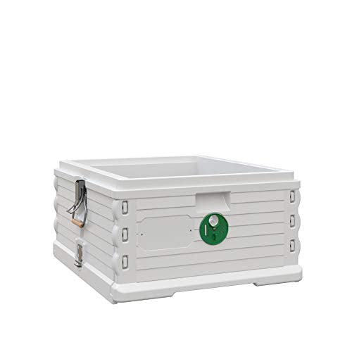 Apimaye Insulated Deep Super 10 Frame [NO Frames Included] (White Body Green Entrance) - color: White Body Green Entrance