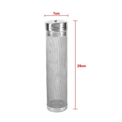AUNMAS Beer Dry Filter, 300 Stainless Steel Homebrew Beer Wine Strainer Mesh Keg with Small Hanging Hoop for Home Beer Brewing Kettle, 11 x 2.7Inch