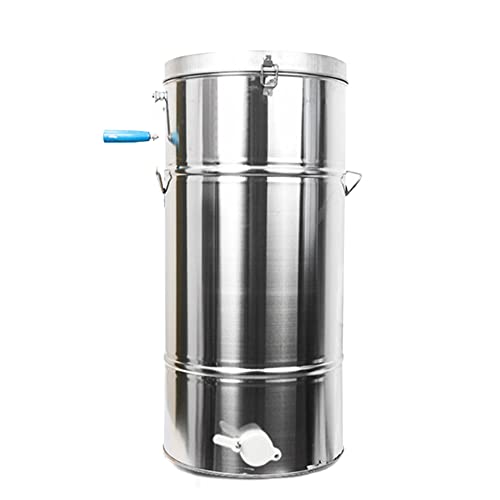 Honey Extractor，2 Frame Silver Stainless Steel Manual Crank Beekeeping Extraction Equipment Honeycomb Drum Spinner Apiary Centrifuge Equipment Beekeeping Tools Bee Machine