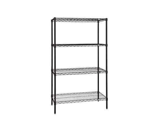 Quantum Storage Systems WR54-1836BK-5 Starter Kit Wire Shelves Black Epoxy 5 Shelves 54" H x 36" W x 18" D - color: Black Epoxy, size: 54H x 36W x 18D