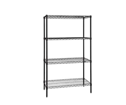 Quantum Storage Systems WR54-1836BK-5 Starter Kit Wire Shelves Black Epoxy 5 Shelves 54" H x 36" W x 18" D - color: Black Epoxy, size: 54H x 36W x 18D