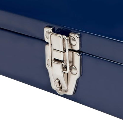 BIG RED 16" Hip Roof Style Portable Small Steel Tool Box with Metal Latch Closure, Blue - color: Blue, size: 16 Inch