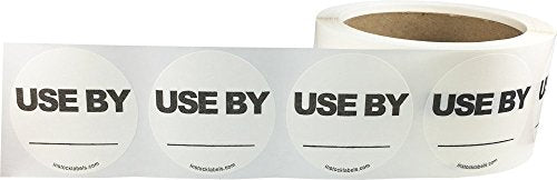 Dissolvable Use By Labels with Blank Space for Food Rotation Shelf Life Prep 2 Inch Round Circle Dots 500 Adhesive Stickers
