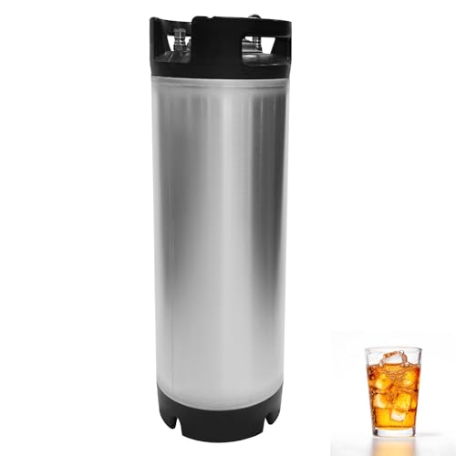 5 Gallon Ball Lock Keg, Stainless Steel Corny Keg with Dual Rubber Handle, Equipment for Craft Beer Dispenser for Home Brew(20L)