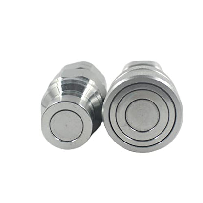 ISO16028 3/4" NPT Skid Steer Flat Face Hydraulic Quick Connect Couplers/Couplings Set w/Dust Caps 3/4 NPT Thread - size: 1-Set 3/4" NPT