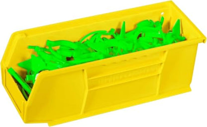 Akro-Mils 30224 AkroBins Plastic Storage Bins, Space-Saving Stackable Bins for Garage, Pantry, Craft Organization, 11" L x 4" W x 4" H, Yellow, 12-Pack - color: Yellow