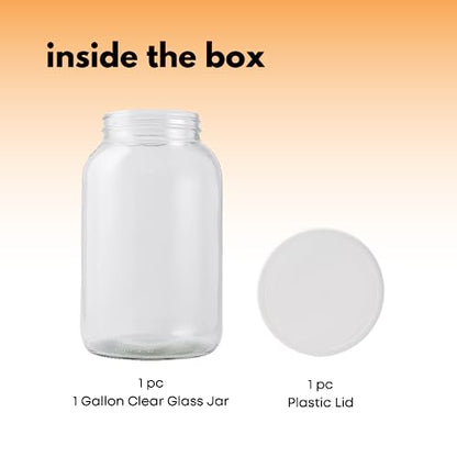 Fastrack 1 Gallon Glass Widemouth Jar, Clear (Pack of 2) - size: 2 Pack