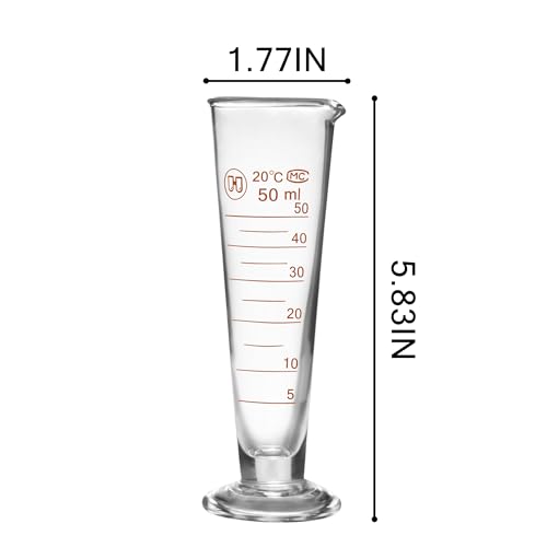 Professional Lab Graduated Measuring Cup with Spout 50ml Wide Mouth Glass Conical Beaker Thickened Borosilicate Beaker Heat Resistant (50ml) Transparent - size: 50ml